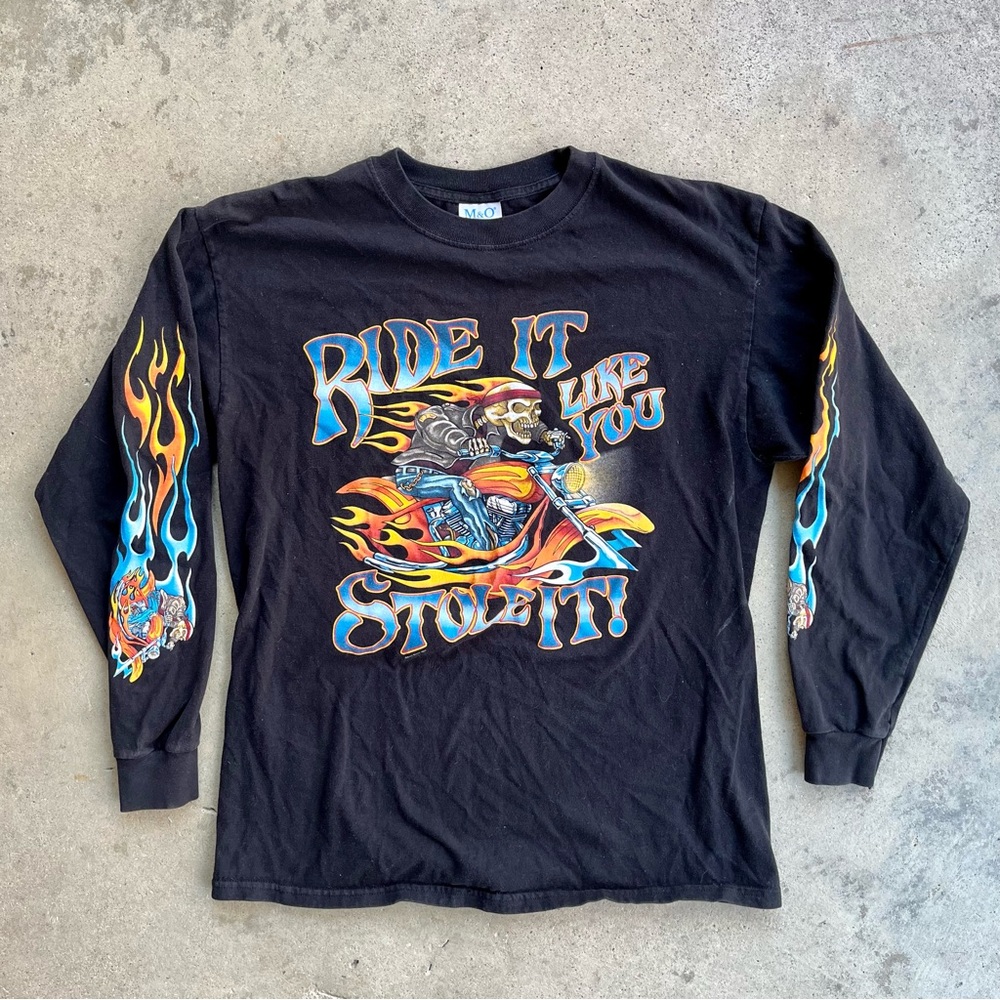 Vintage Ride it Like you Stole it Long Sleeve Shirt Large